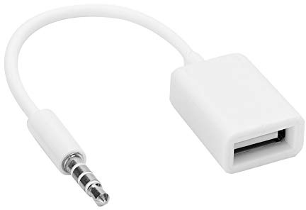 Prise Jack 3,5 Mm vers USB Femelle, Câble Adaptateur de Convertisseur de Câble Audio AUX 3,5 Mm Prise Mâle vers Adaptateur USB Femelle pour Autoradio, Disque U Externe