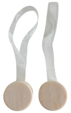 Coppia di Calamite per Tende - Semplici di Forma Tonda (Stile Pietra) - In Vari Colori (BEIGE)