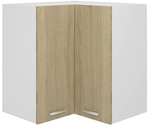 Festnight Eckhängeschrank Eckschrank Kücheneinheiten Küchenzeile Küchenmöbel Sonoma-Eiche 57x57x60 cm Holzwerkstoff