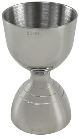 Beaumont Stainless Steel Bell Jigger 25ml/50ml - Precise, Consistent Measurements for Cocktails, Liquor, Drinks, Dishwasher Safe, Ideal for Bars, Pubs, Home Use | Dishwasher-safe design ensures quick cleanup, providing consistent, precise measures for commercial bar service.