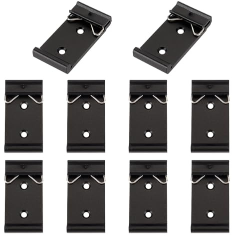 AHANDMAKER 10 pezzi clip di montaggio per guida DIN universale con 1,02 pollici di larghezza, staffe di montaggio su guida DIN per il montaggio del relè