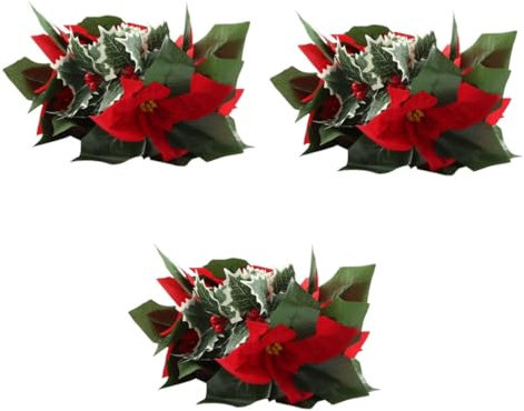 Ciieeo 3 Sätze Laternenpfahl Blumen Lichterketten Partylampe weihnachtsdeko weihnachtbeleuchtung led Kunststoff-LED-Licht Party-LED-Licht Haushalt Weihnachtsbeleuchtung rote Frucht