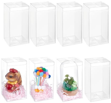 NBEADS 12 Stk. Klar Favor Boxen, Klare Plastik Party Boxen Transparente Wiederverwendbar Box Rechteckige Geschenkbox für Weihnachten Geburtstag Hochzeit Dusche Party, 9x9x18cm