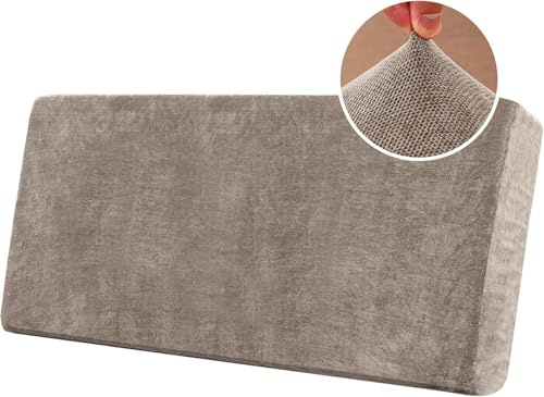 FASCINATDECO Housses de Coussin de Siège de Canapé, Housse Coussin Canapé en Chenille Extensible, Housse Assise Canapé, Protege Canape, Housse Canapé d'angle Antidérapante (Taupe,3 Places)