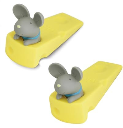 2 Stück Türstopper, Türstopper, Tier, lustig, dekorativ, Keil-Türstopper, niedliche Tierform, Türstopper für die Unterseite der Tür, Zugluftstopper (Chinchilla)