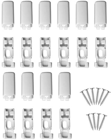 CPJJ 10 Pezzi Accessori Tende plissettate, ricambio bianchi plissettati, per supporti adesivi e piastre adesive anteriori Stick & Fix