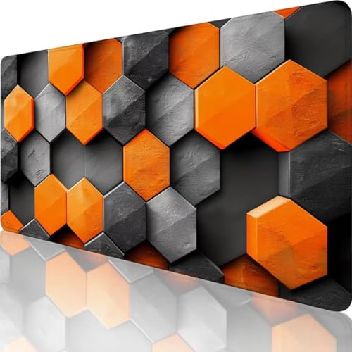 Grau Mauspad XXL 800 x 300mm, Erweiterte Groß Mousepad Abstrakt, Wasserfest Schreibtischunterlage Vernähte Kanten Design, Mouse Pad mit rutschfeste Gummibasis für Pc Büro Deko, Geschenk Frau r-Z