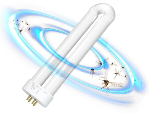 yotutun Ampoule UV de rechange 15 W pour destructeur d'insectes - Culot 4 broches en forme de U - Ampoule de rechange pour Bug Zapper, Fly Zapper, Mosquito Killer