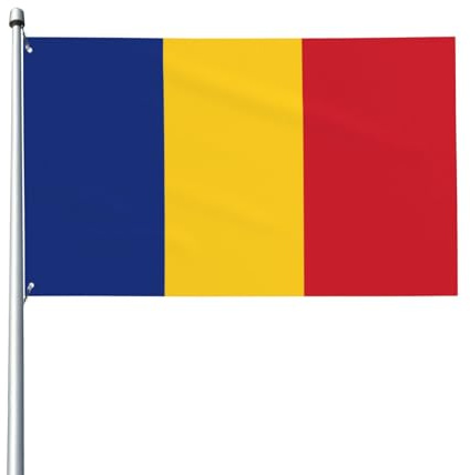 Drapeau de la Roumanie - Décoration d'extérieur (0,9 x 1,5 m) - Durable - Ne se décolore pas - Pour mariage, cour, anniversaire de mariage