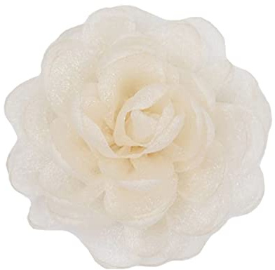Kabelife 10CM Süß Blumen Brosche, Ansteckblume, Blume Haarspange, Haarclip Blume, Rosen Haarnadeln Haarschmuck für Mädchen Frauen Party Strand Hochzeit (Beige)