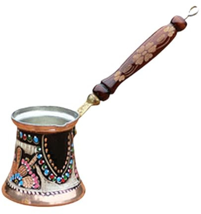 Sharplace Cafetera Turkiye, Cafetera Turca de Cobre, Cafetera Portátil de Cobre Resistente Hecha a Mano, Taza de Café para Cocina, Café, Pascua