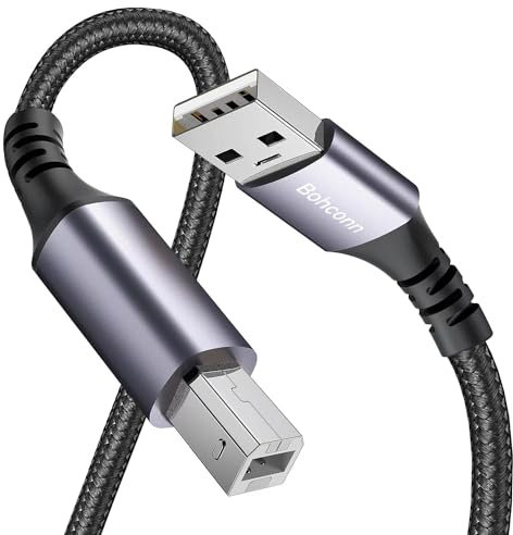 Bohconn USB Druckerkabel 8M,USB 2.0 Typ B USB Kabel USB A auf USB B Printer Cable Kompatibel mit HP, Canon, Epson, Lexmark, Dell, Brother