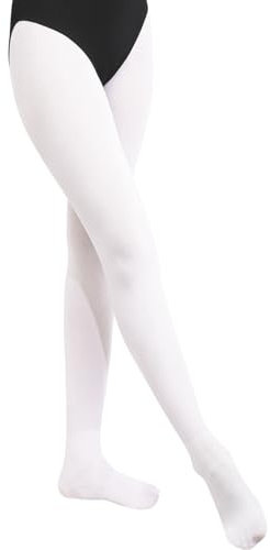 BALAYSIER Ballettstrumpfhose Mädchen und Damen 90D Weiche ballett strumpfhose Hochelastische tanzstrumpfhose für Tanz und Performance 1-2 Paar(Weiß,S)