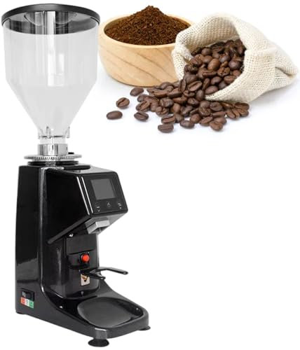 vnmudzeo Professionelle KaffeemüHle Mit Digitalanzeige, Espressomaschine Mit 19 Mahlgradeinstellungen,Black-1500ml