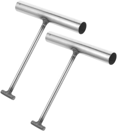 HOLIDYOYO 2piezas Gancho Para Tapa De Alcantarilla Forma De t De Acero Inoxidable Herramienta Para Quitar Alcantarillas Para Mantenimiento De Pozos y Drenajes