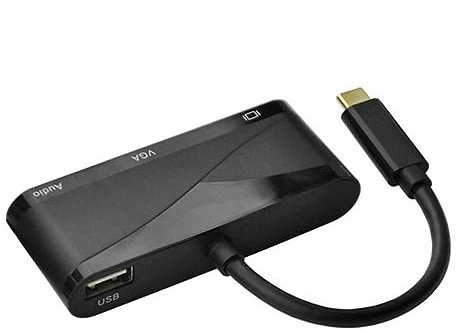 KOMBIUDA Usb c to Vga Adapter Audio Jack Usb Cable Resolution Lightweight for Travel