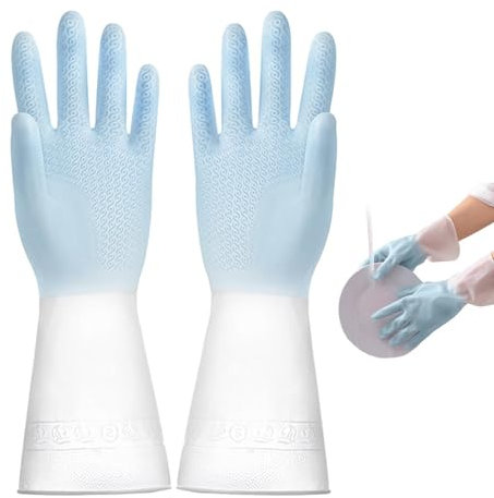 Guantes De Utilidad De Limpieza: Ayuda De Lavado Sin Deslizamiento, Escudo Resistente A Los Químicos, Ajuste Elástico De Servicio Pesado | Capa De Textura De Control De Agarre Reforzado, Material De S