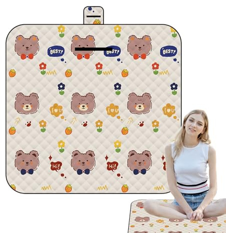 Generico Coperta da Picnic per Spiaggia | Coperta Da Picnic Portatile,Tappeto Gioco Con Stampa Animali 150x200 Cm Impermeabile Lavabile Antisabbia Per Esterni Divano Campeggio Escursionismo Parco