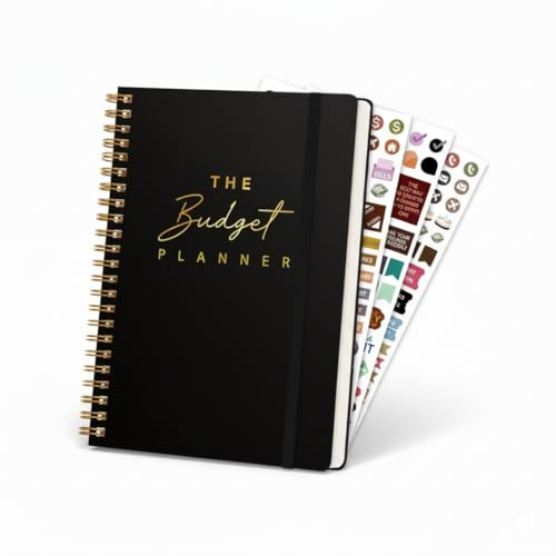 Mazo Moon Budget Planner – Finance & Expense Tracker Notebook with Monthly Budget Pages, Bill Payment Tracker, Debt Payoff & Savings Goals, A5 Spiral-Bound Money Management Journal