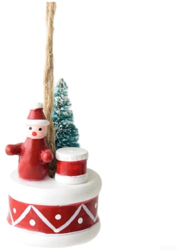Mini ornamenti da appendere in resina con figure di pupazzo di neve e orso per albero di Natale e decorazioni stagionali per le vacanze (pupazzo di neve rosso)