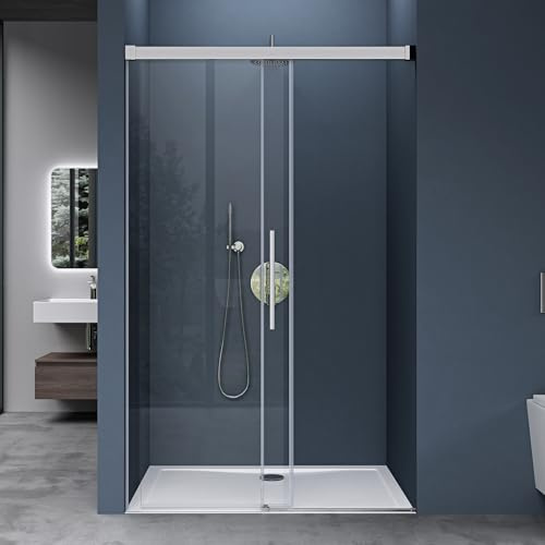 doporro Duschtür Nischentür 120x195cm ESG-Sicherheitsglas mit Soft-Close