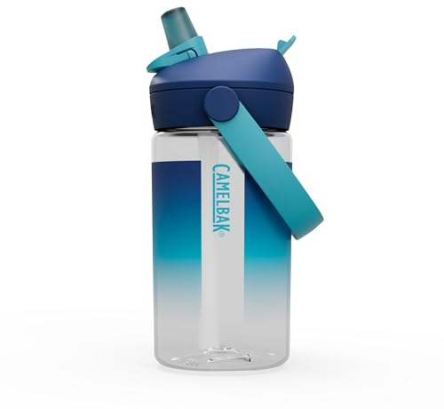 CamelBak Thrive Flip Straw Kids Bite Valve Water Bottle 14oz, Blue Haze