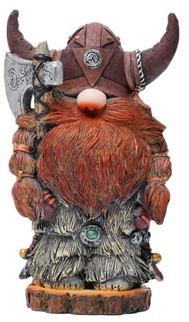 Estatua de de los de Hacha vikinga, Figura de Resina nórdica, Exquisita decoración del hogar, de césped al Aire Libre, Escultura nórdica de Victor Enano para jardín, Patio