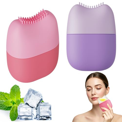 Ice Roller for Face and Eye, Silicone Lymphatic Drainage Brush for All Skin | Reusable Ice Face Roller Face Sculpting Brush for Home Travel Use