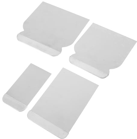 DOITOOL 4 Pezzi Set di Coltelli Raschietto in Acciaio Inossidabile Argento per Rimozione Carta da Parati e Intonaco, Ergonomici e Leggeri per Progetti Professionali di Cartongesso