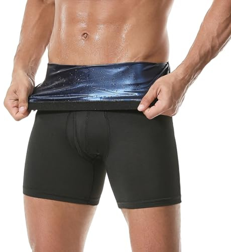 Celanisai Boxer gainant pour homme - Sauna Shapewear - Compression - Sculptant la silhouette - Sous-vêtement fonctionnel amincissant - Sous-vêtement gainant - Taille haute - Short de sport