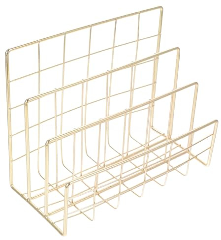 HOMOCONO Dokumentenhalter rostfrei aus Legierung Moderner Goldfarbener Multifunktionaler Desktop Organizer und Stilvoll Gestaltet für Schlafzimmer und Büro