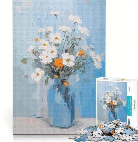 Puzzle 1000 pièces pour Adolescents, Vase à Fleurs, Jeu de Construction, améliore la mémoire, avec des pièces de Formes aléatoires entièrement emboîtables 38x52cm