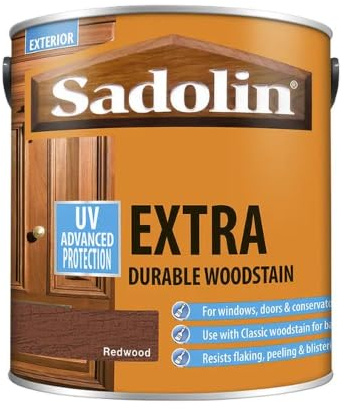 Redwood Extra Durable Woodstain 2.5L | Exterior Wood Stain and Protector | Long Lasting Satin Finish for Doors Windows Cladding Joinery and Garden Timber