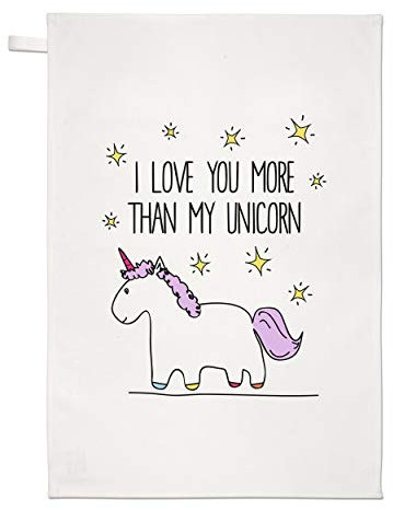 Gift Base Lila I Love You Mehr als Mein Einhorn Geschirrtuch Spüllappen
