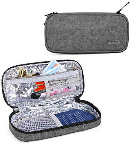 Luxja Borsa Termica per Insulina e Materiali per Diabetici, Borsetta per Penne di Insulina (Solo Borsa), Grigio