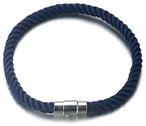 Halukakah ● SEGELN ● Herren Nylon-Seilschnur Armband Klassisch Dunkelblau Handgefertigt Magnetverschluss 20cm mit Kostenloser Geschenkpackung