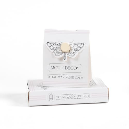 Total Wardrobe Care Eco-Friendly Moth Decoy With Carnauba Wax Micropowder. Natural And Non-Toxic Pheromones Infused, Unique Common Moth Repellent To Protect Your Clothes And Carpet