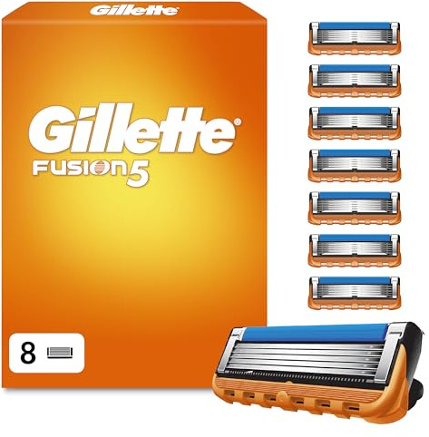 Gillette Fusion 5 Cuchillas de Afeitar Hombre, Paquete de 8 Cuchillas de Recambio (el embalaje puede variar)