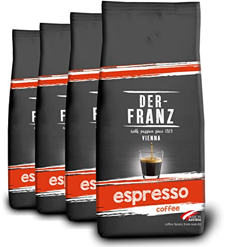Der-Franz Espresso Café, en grains, 4 x 1000 g