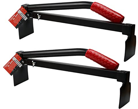 R&C Components Set of 2 Brick Tongs - Hod Carriers Clamps Brick Work Tools Brick Clamps Carry 6-11 Bricks Per Clamp, Black (BL169x2)