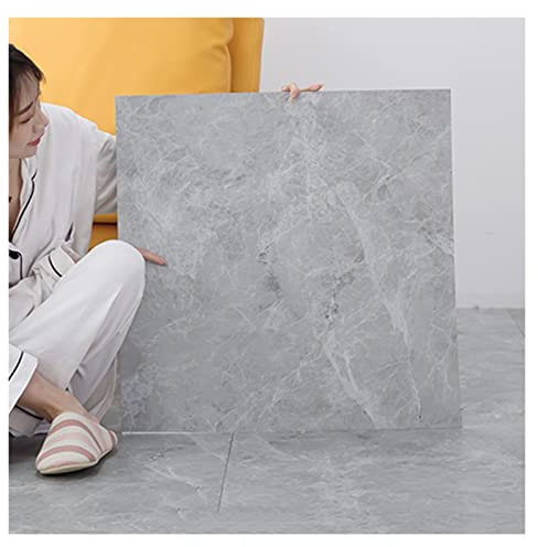 YJEUZCD Alfombra Pasillo, PVC 1,8 Mm Grosor Textura Mármol Baldosa for Pelar Y Pegar, Cortable Autoadhesivo Alfombras Piso, Oficina Proteja Las Almohadillas, 23.6in X 23.6in (Color : Grey, Tamaño :