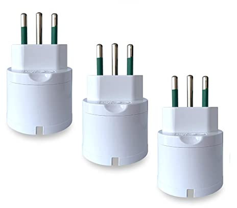 Set 3 pz adattatore presa schuko (spina piccola 10A)