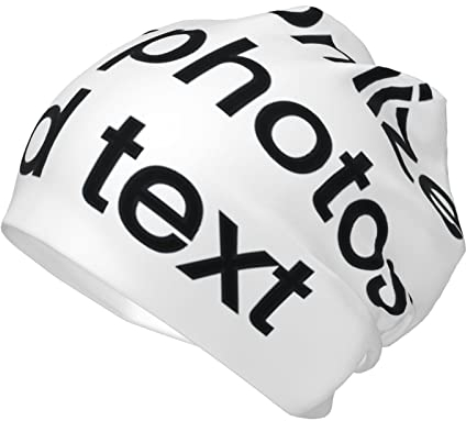 Individuelles Hut-Design fügen Sie Ihren eigenen Text Foto Klassische Strickmütze Kindermütze Personalisierte Mütze Vier Jahreszeiten Allzweck-Totenkopfmütze Schwarz, Schwarz , Einheitsgröße