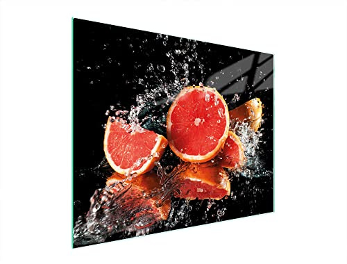 DarHaus Planche à découper en verre 52 x 40 cm Pamplemousse Noir | Ceranfeld, 1 pièce, Protection anti-éclaboussures, Plaque universelle