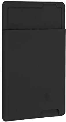 sourcing map Phone Card Holder Silicone Phone Wallet Stick on Adhesive Sticker Black for Phone Case Most Smartphone