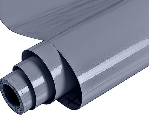 MOCNT Klebefolie Selbstklebende Glänzend 80cm x 5m Möbelfolie Wasserdicht Küchenschrank Tischplatten Dekorfolie Möbel Küchenfolie Oberflächenschutz Renovierung Tapeten Grau Blau