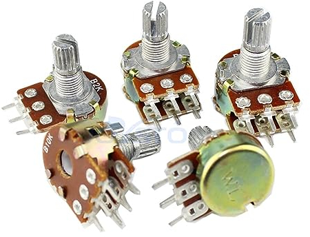 50 stücke WH148 B1K B2K B5K B10K B20K B50K B 100K B500K 6Pin Welle Verstärker Dual Stereo Potentiometer 1K 2K 5K 10K 50K 100K 500K (Size : 10K Ohm)