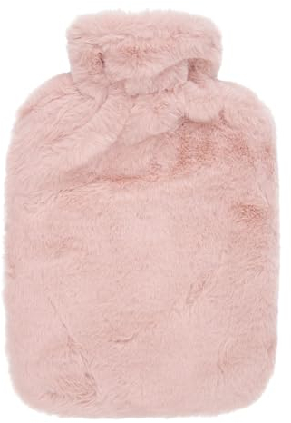 Wärmflasche 2 Liter mit Bezug, Sefya Wärmeflasche, Rosa und Weiches Wärmflaschenbezug mit Reißverschluss, Wärmeflasche für Kinder und Erwachsene, Geschenk für Frauen Freundin