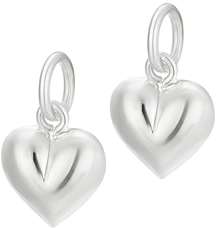 PH PandaHall 2 Stück 925 Sterlingsilber Charms Gepuffte Herzanhänger Valentinstag Herzanhänger Silberne 3D Herzanhänger Herz Anhänger Für Frauen Halskette Schmuckherstellung