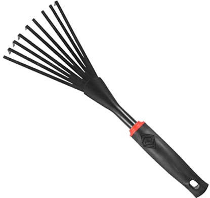 1Stk Jäten von Hand Grubber Handlaubrechen Rechen aus Stahldraht Laubrechen für Hof Blattgreifer Doppelseitige Uhr Werkzeug Griff für Gartenrechen Hof Rechen einstellbar Blätter